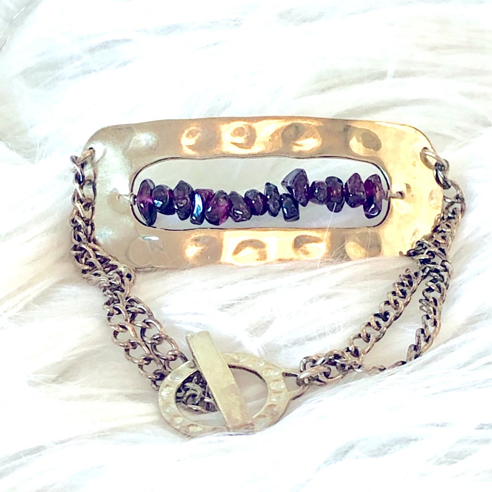 Sterling and garnet bracelet